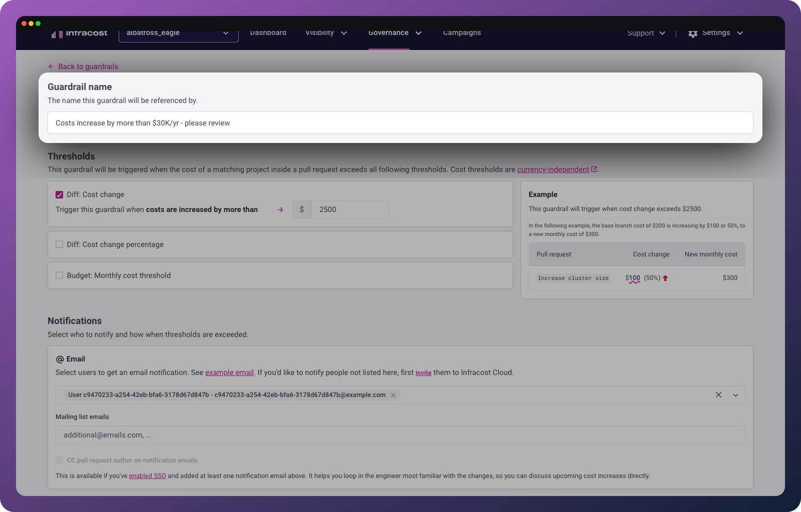 Giving your guardrail a name