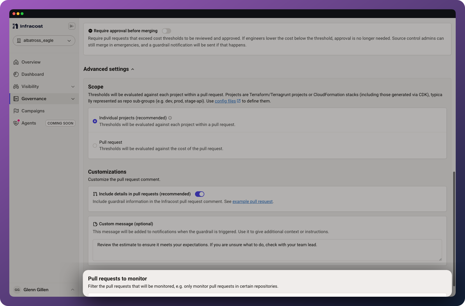 Create a guardrail using pull request filters