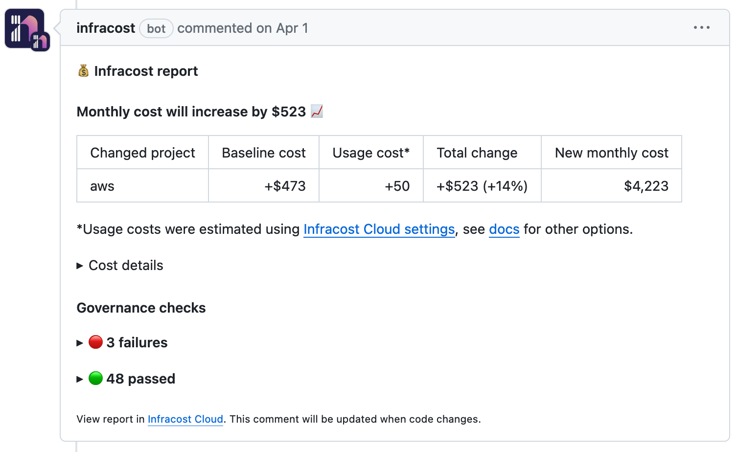 Pull request comment