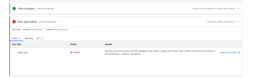 FinOps Policy Support Terraform Run Tasks