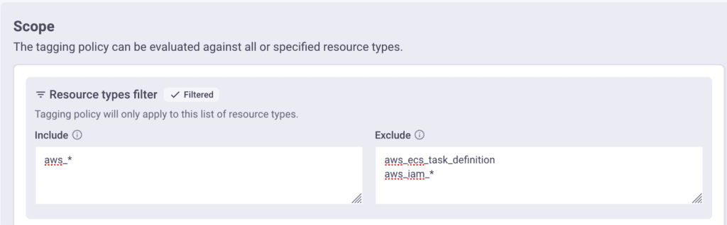 Tagging Policy Filters